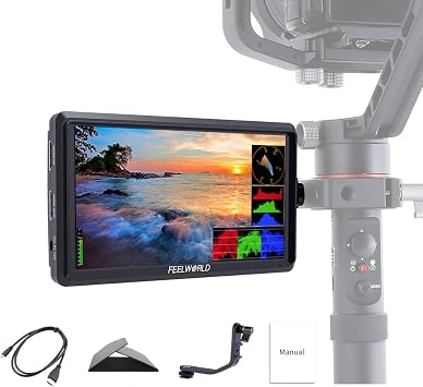 Feelworld FW568 V2 5.5" DSLR Camera Field Monitor 3D LUT Waveform Vector Diagram Small 4K HDMI Input Output Full HD 1920x1152 LCD IPS Stabilizer