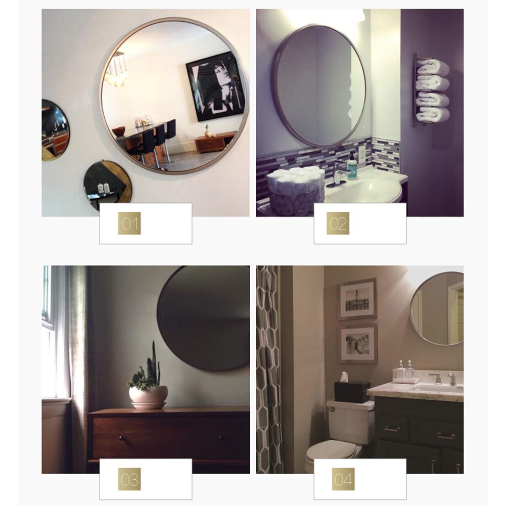 Bathroom mirror Baño Montado en la Pared Redondo Espejo- Enmarcado metalico Grande Espejos de vanidad Espejo de Aumento Ducha Espejo para maquillarse- Habitación Sala Pasillo