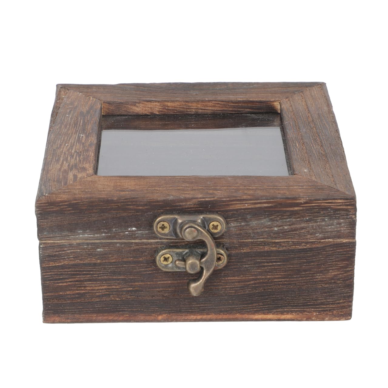 Retro Schmetterlings Vitrine Holzbox Mit Klarsichtdeckel 10X10X4.5Cm – Insekten Displaybox Für Sammlerstücke Schmuck Aufbewahrung Und Dekoration