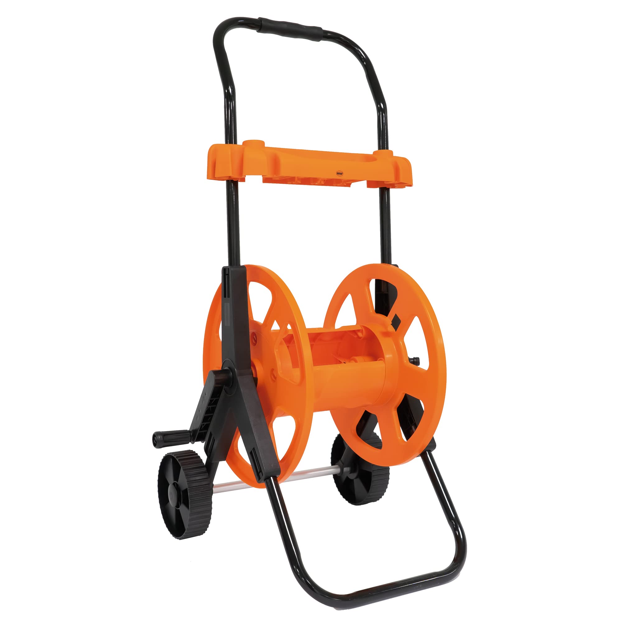 Amig - Hose Trolley | For 1/2" Hoses | Maximum 60 m Roll | With Manual Crank and Storage Holder | Includes 6 Extra Accessories | Polypropylene | Orange and Grey