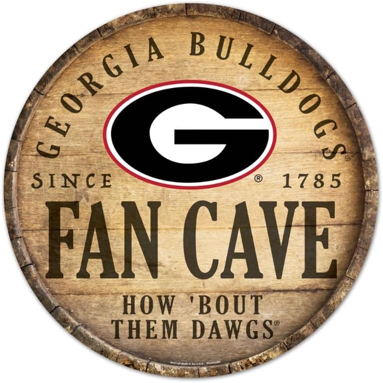 WinCraft Collegiate NCAA UGA 14" RFC Georgia Bulldogs Wooden Sign
