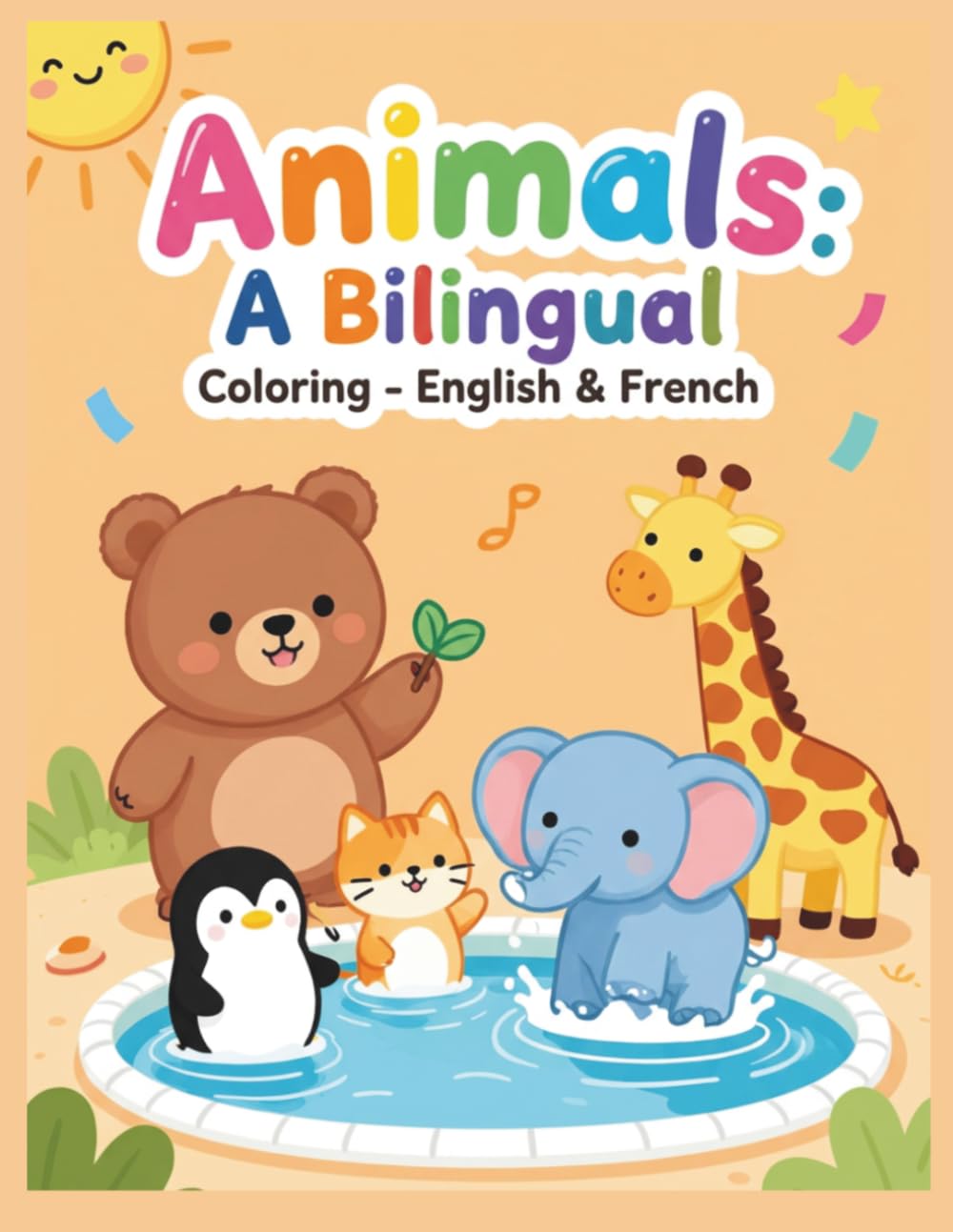 Animals: A Bilingual: coloring- English & French