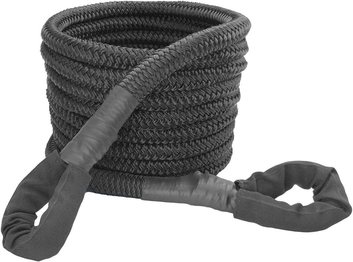 Corda di traino cinetica resistente, 2,5 cm x 9,1 m, per camion, SUV, auto, jeep, fuoristrada, ATV, UTV, motoslitte e trattori