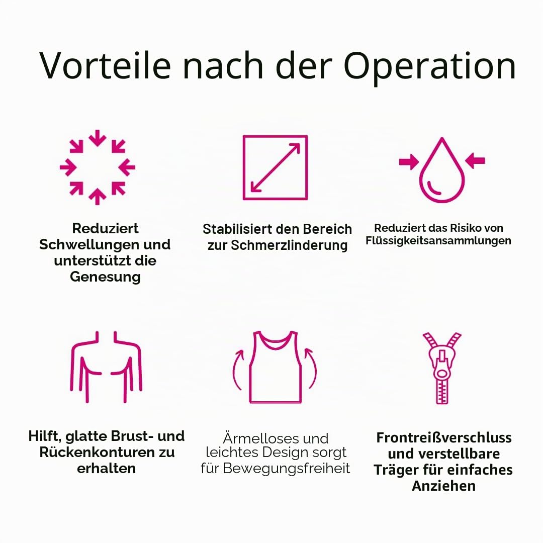 LIPOELASTIC MTmS Comfort – Gynäkomastie Kompressionsweste mit Reißverschluss, verstellbaren Haken und Shapewear für Herren