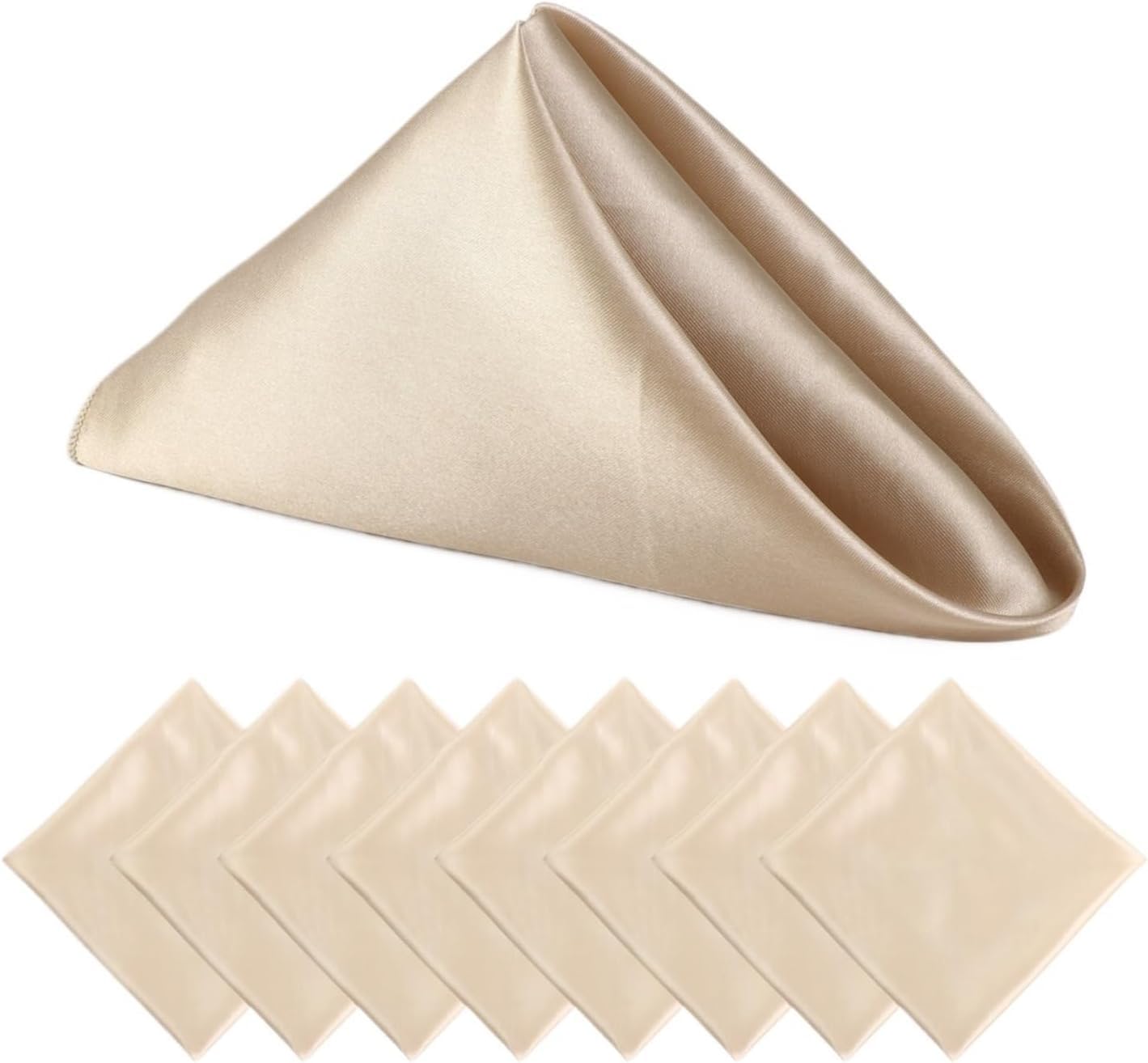 Cloth Dinner Table Napkins, Satin Napkins 8PCS Multicolor 15.7 Inch Wedding Square Shiny(Yellow)
