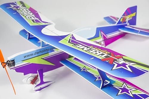 Miniatura 5 de Viloga Mini kit de avión RC de espuma PP, 17.717 in Wingspan Pitts 3D Aerobatic Biplane Kit para construir para adultos, avión deportivo de