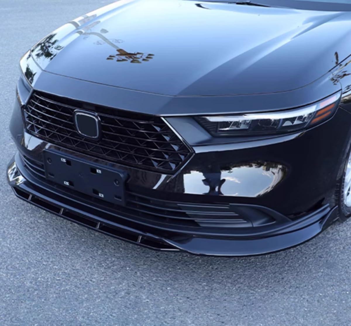 Car Accessories Front Bumper Lip Lower Chin Spoiler Splitter Compatible with Honda Accord 2023 2024 2025 2026 (Glossy Black) 4PCS ABS