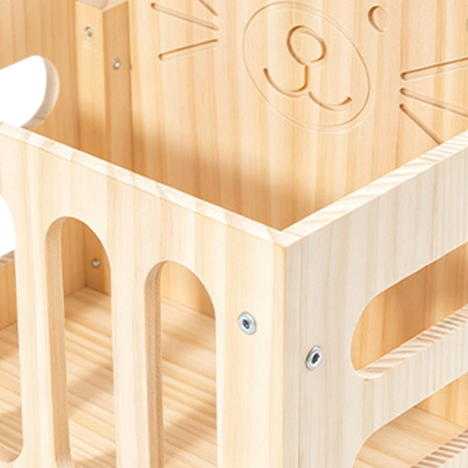Râtelier à Foin Grande capacité Mignon décor Cage en Bois | porte-foin pour hamster en forme de chat Pour Chinchilla Et Hérisson Intérieur Extérieur