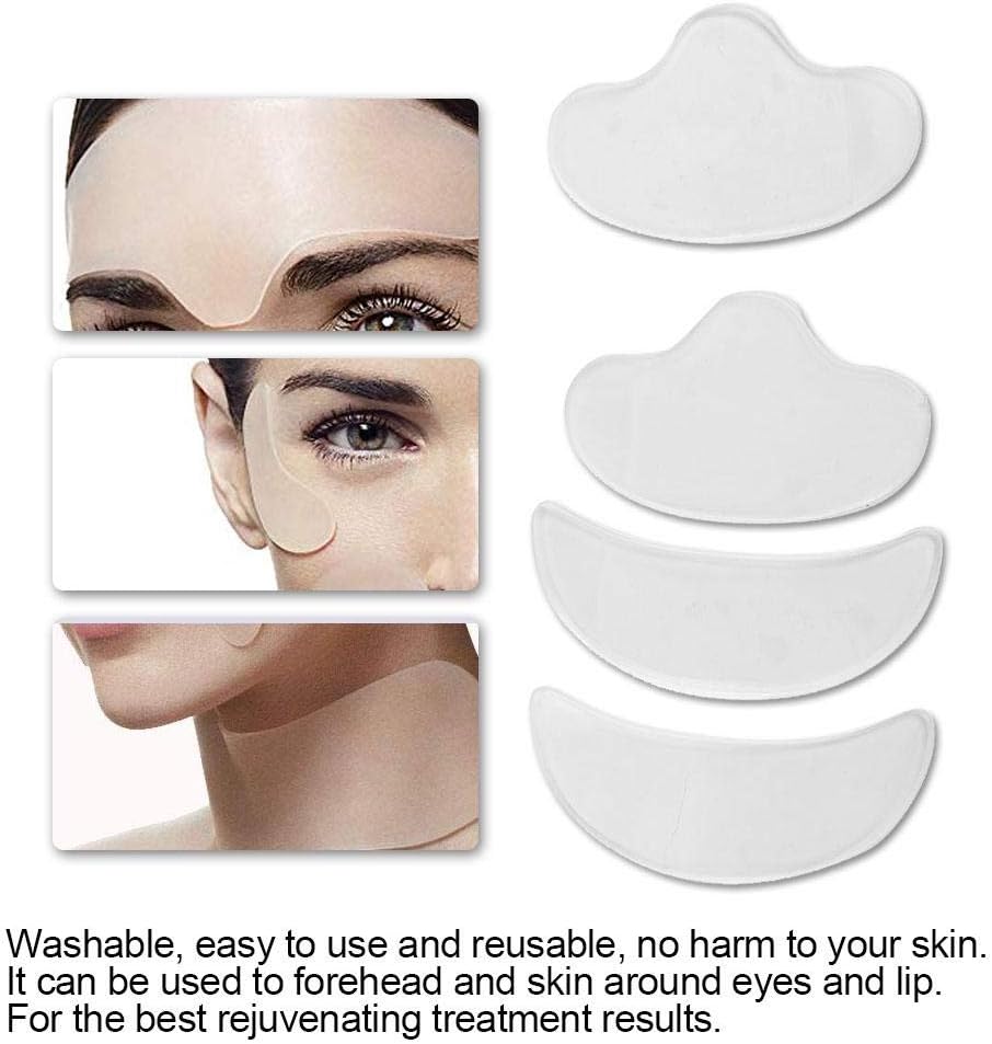 4 PCS Silicone Anti Wrinkle Patches, Facial Lifting Prevent Wrinkles Pads for Front Face Forehead Eyebrows, Skin Compressing Deep Hydration Pads - Image 4