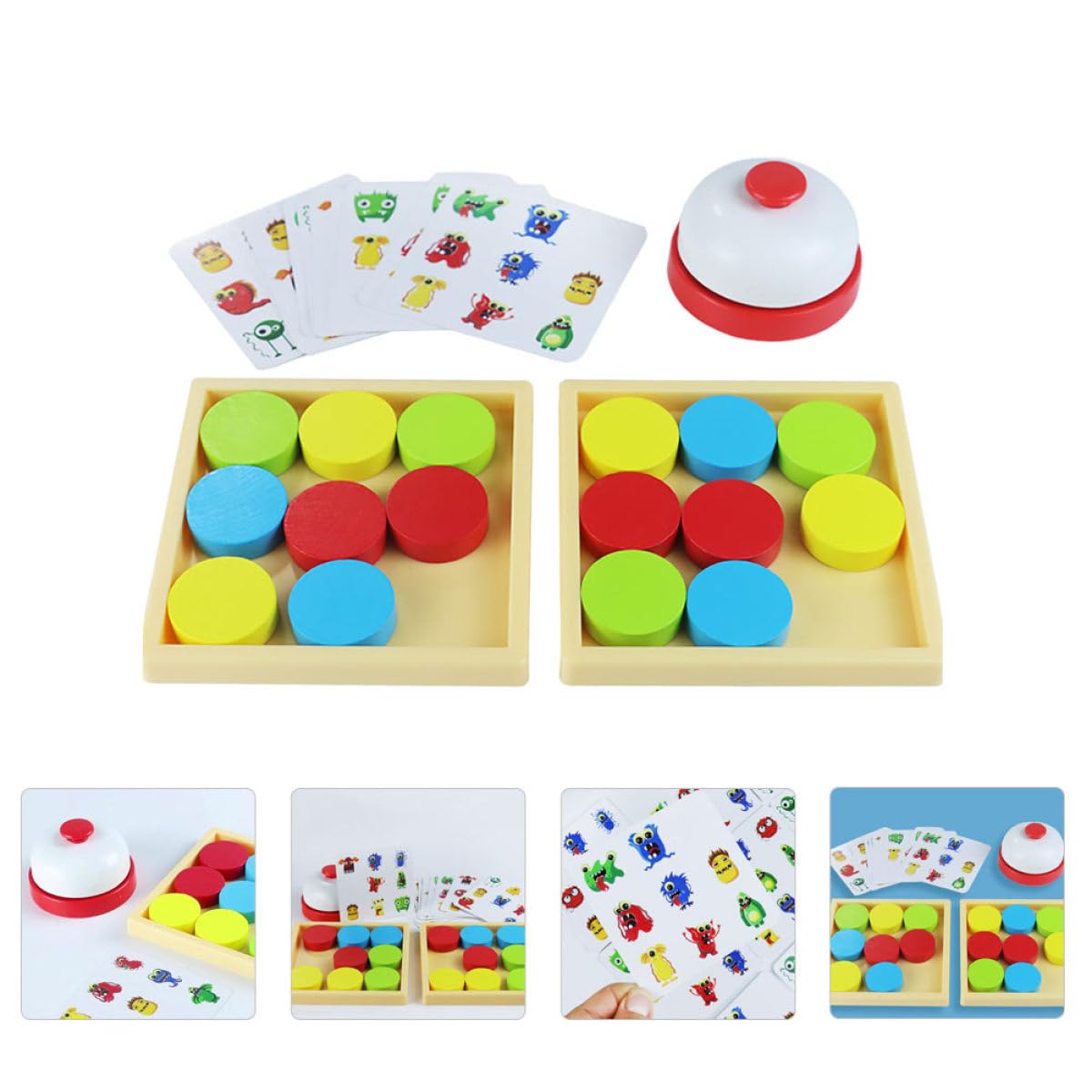 Alasum Juguete de Entrenamiento Lógico de Madera para Niños, sin Esquinas Afiladas ni Rebabas, Ligero Cartas para Juego en Grupo