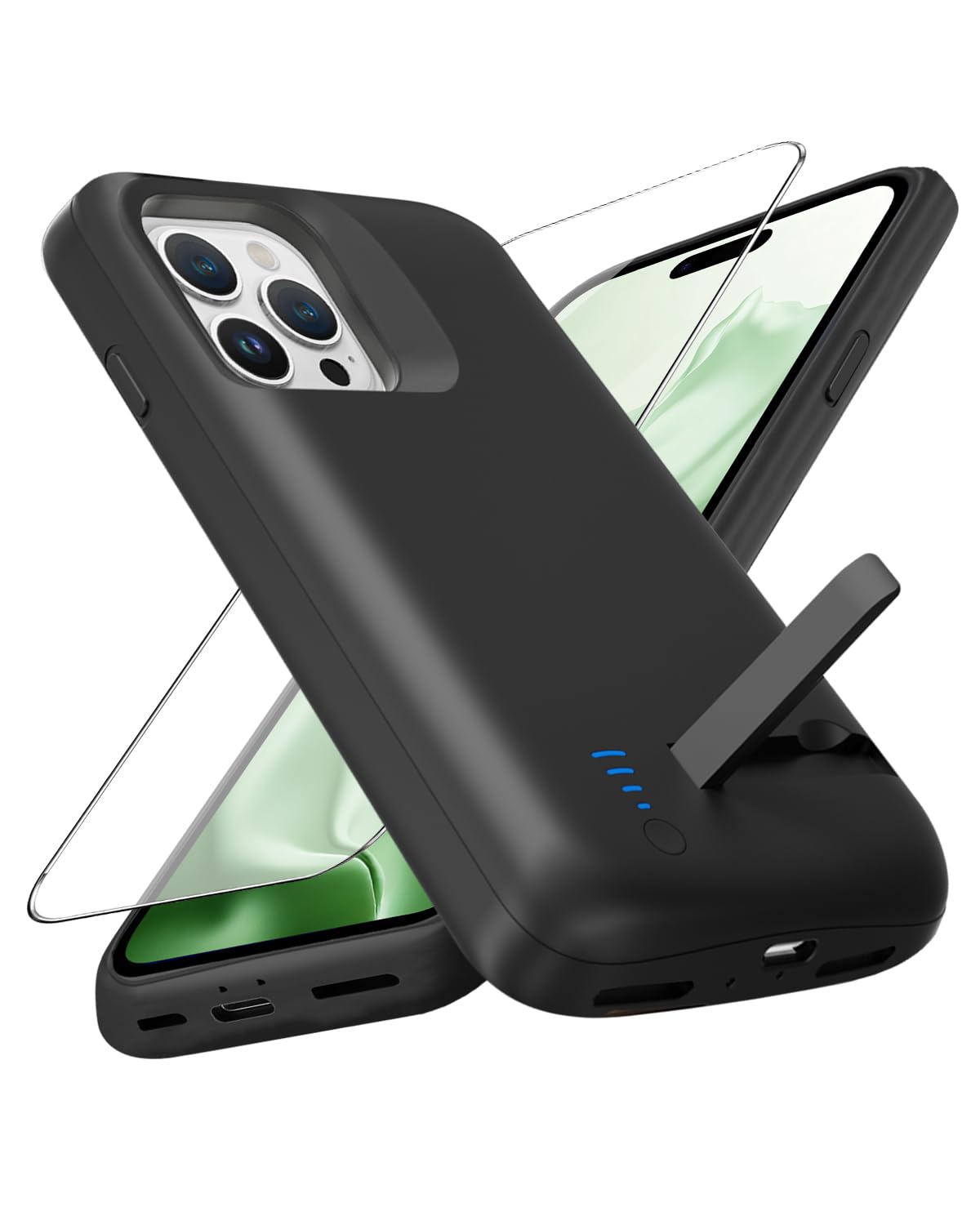 Custodia per iPhone 13 Pro/14 Pro (6,1", 8500 mAh), sottile, ricaricabile, con batteria per iPhone 13 Pro/14 Pro