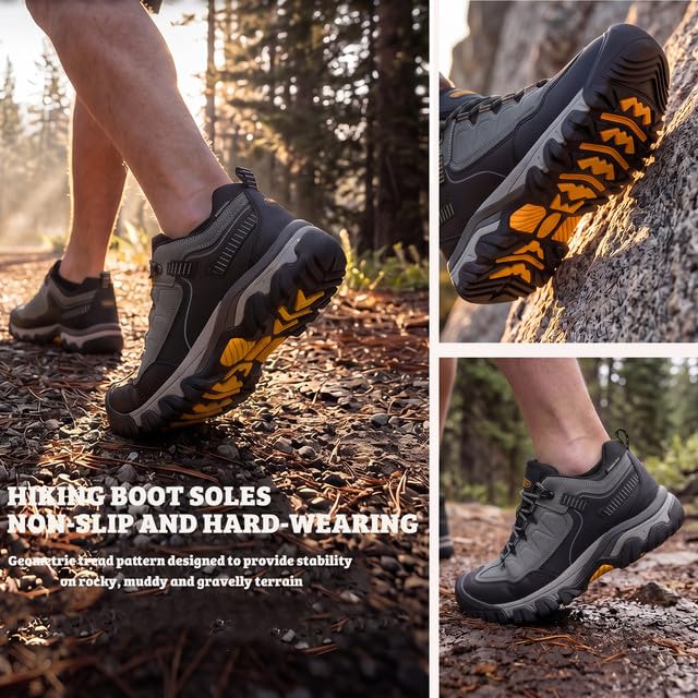 ARRIGO BELLO Wanderschuhe Herren Trekkingschuhe Outdoor Schuhe EU 41-46 | Verstärkte Zehenkappe,Knöchelschutz,Rutschfest,Atmungsaktiv,Für Kurze und Lange Wanderungen,Für Alle Jahreszeiten,Langlebig