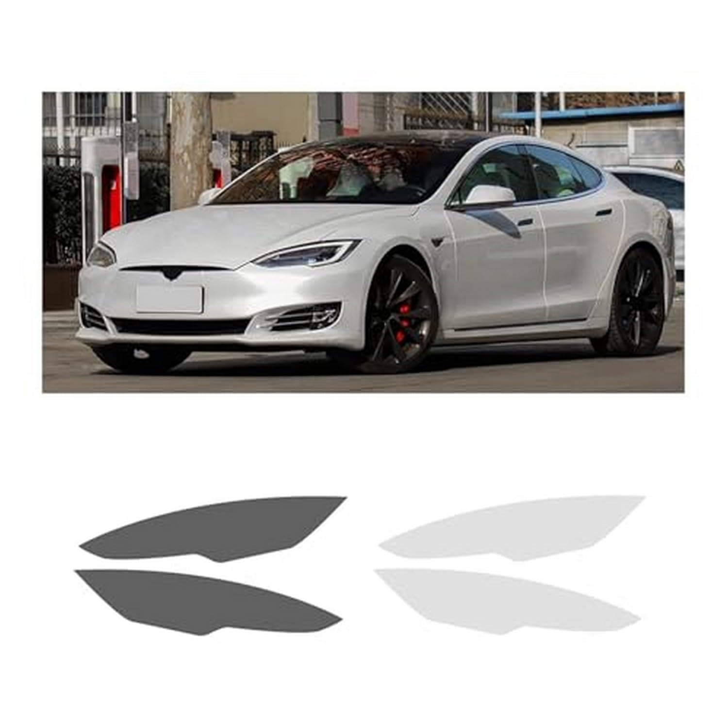 Protection phare Tesla Model S anti-jaunissement film vinyle TPU
