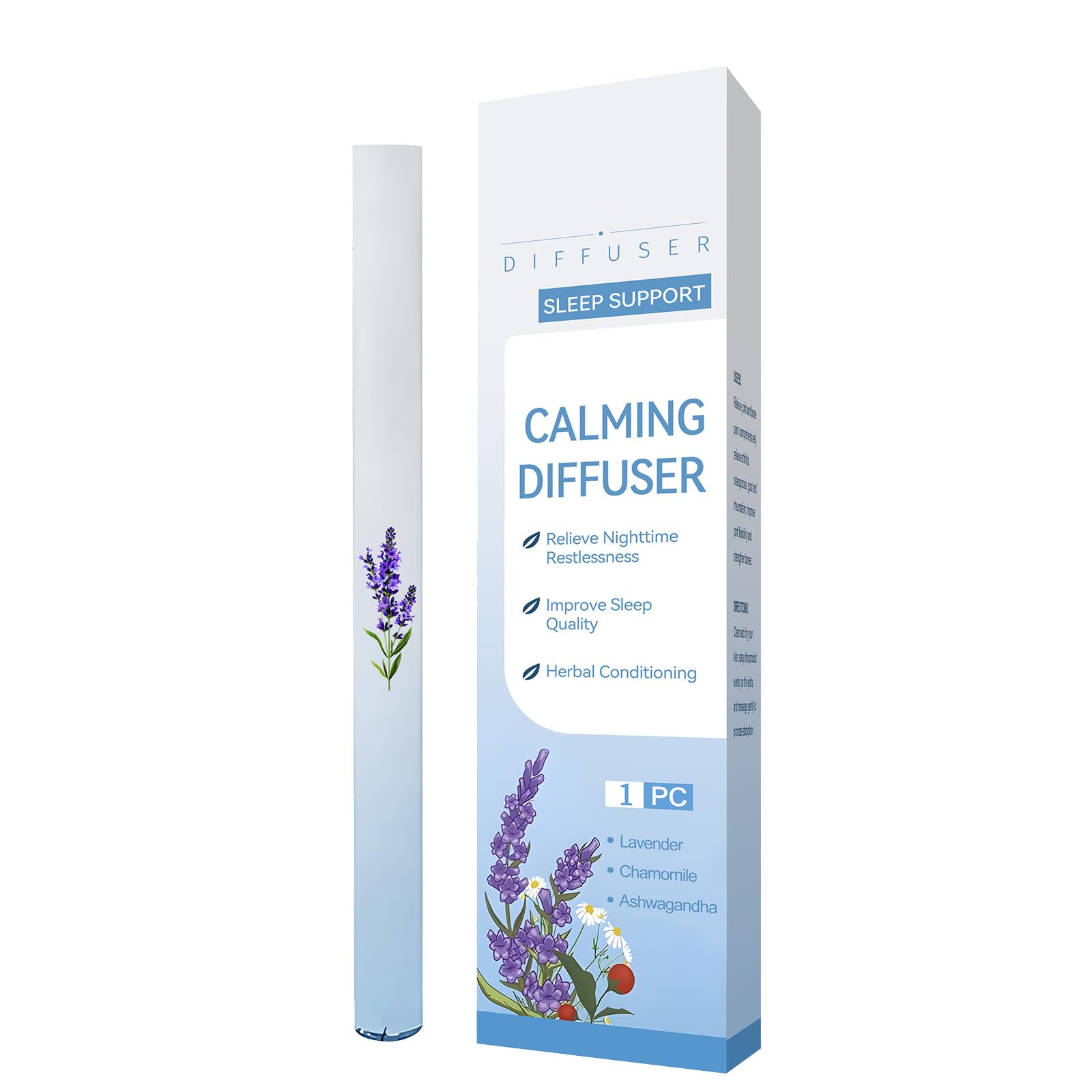 Herbal Diffuser Pen, Energy Aromatherapy Inhaler, Anxiety Pen, Natural Herbals Inhaler for Stress Relief, Sleep Support & Lung Cleansing, Pocket-Sized Energy Boosting Diffuser Pens for Women & Men