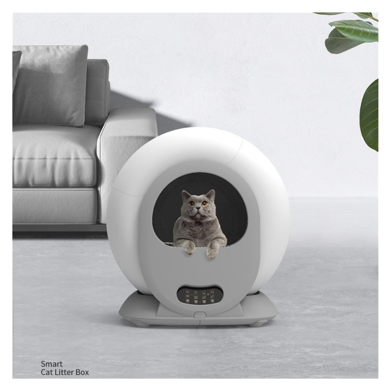 Baño para gatos, Caja de for gatos inteligente y autolimpiante con control por aplicación, inodoro automático bandeja bolsa basura for uso doméstico viaje,para varios gatos
