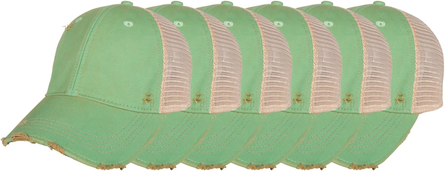 YPO Rhino ODM Cap: Vintage Distressed Unstructured Mesh Back Plastic Snap Baseball Cap