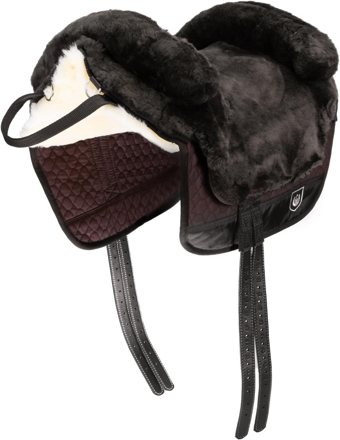 CHRIST Lambskin Saddle Spanish style Fellsattel IBERICA Plus from treeless bareback pad out of genuine sheepskin, sizes Warmblood, Pony, Shetty, natural-, brown- & anthracite-coloured
