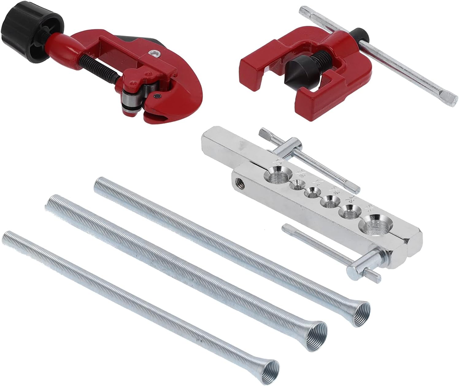 ZJchao Professional Brake Tube Flaring Tool Kit – 6-Piece Iron Set with Spring Flangers, Reamer, Expander & Cutter for Auto Repair & Hydraulic Lines