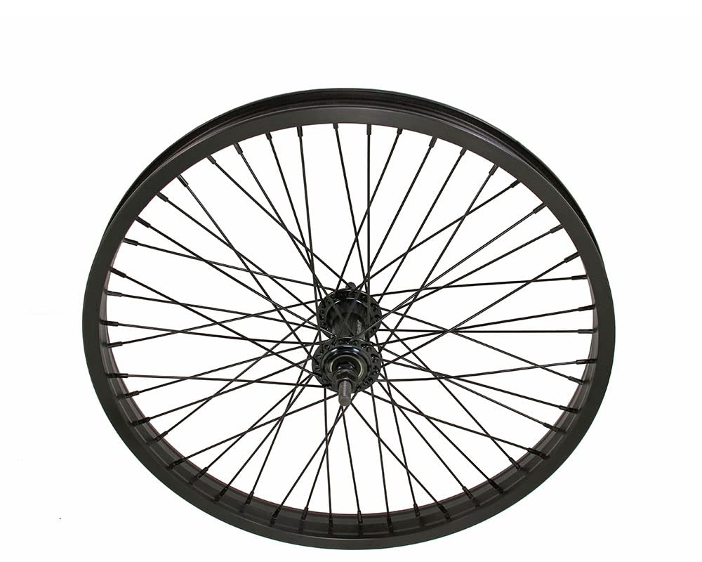 Lowrider Bike 20 x 2.125 Alloy Front Wheel 48 Spoke 14gSS/Black 3/8 Axle Sealed Bearing Double Wall Black.