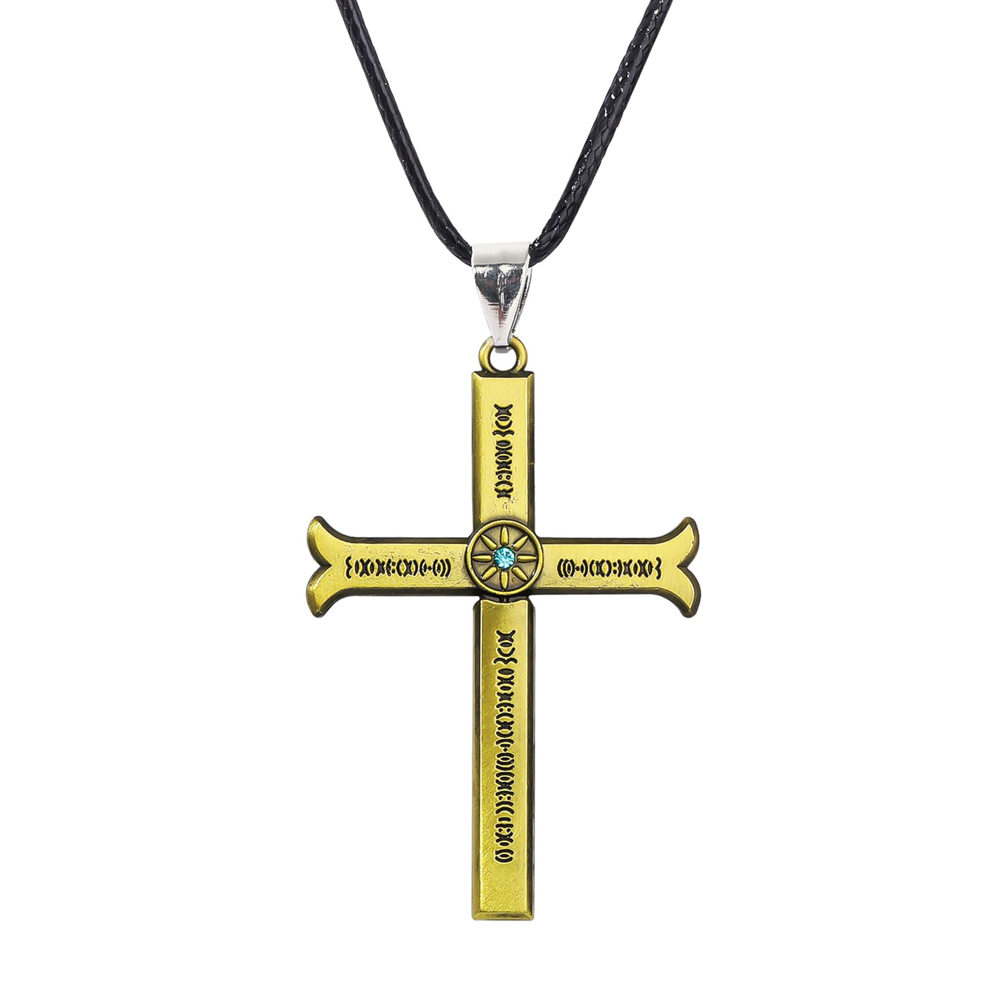 KHBKFWAnime Necklace Rope Cross Sword Pendent Necklace Choker for Men