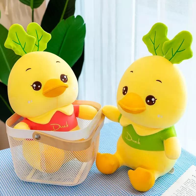 Image of AVSHUB Duck Plush Soft Toy with Green T-Shirt | Stuffed Animal Toy for Kids, Boys, Girls & Playtime Fun | 30 cm