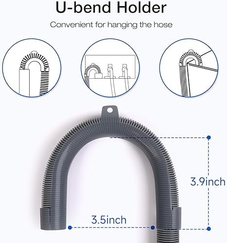 Miniatura 6 de Kit de extensión universal de manguera de drenaje de lavadora de 10 pies, manguera de drenaje flexible para lavadora, mangueras corrugadas