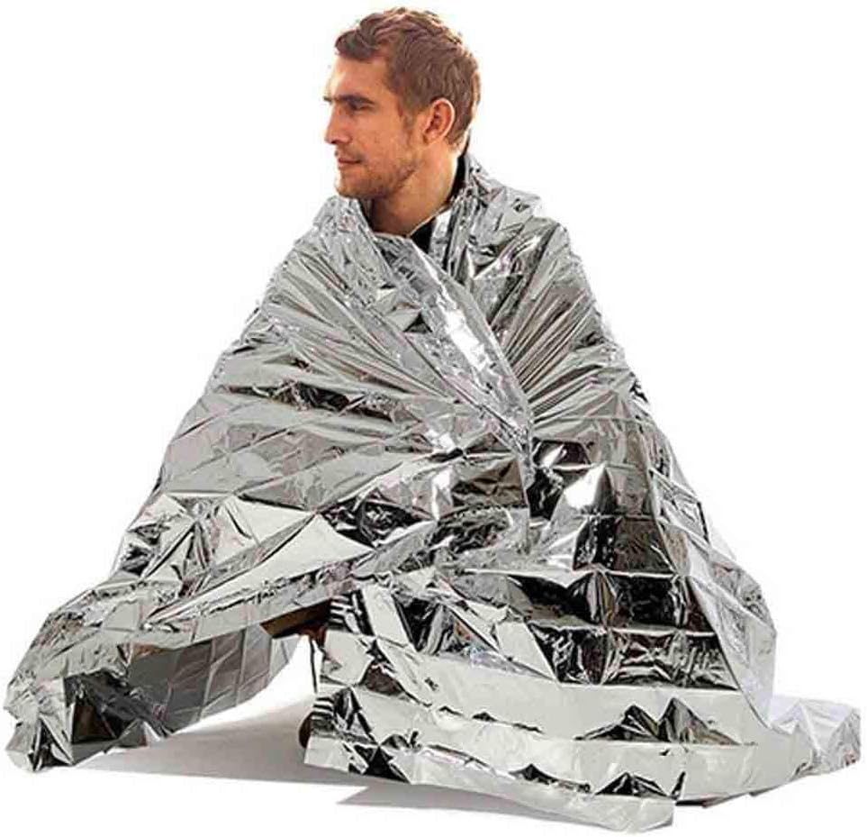 JUSTSWAG Amixin First Aid Emergency Blanket Suitable for Camping Hiking Windproof Keep Warm Tin Foil Rescue Blanket (1 Pack)