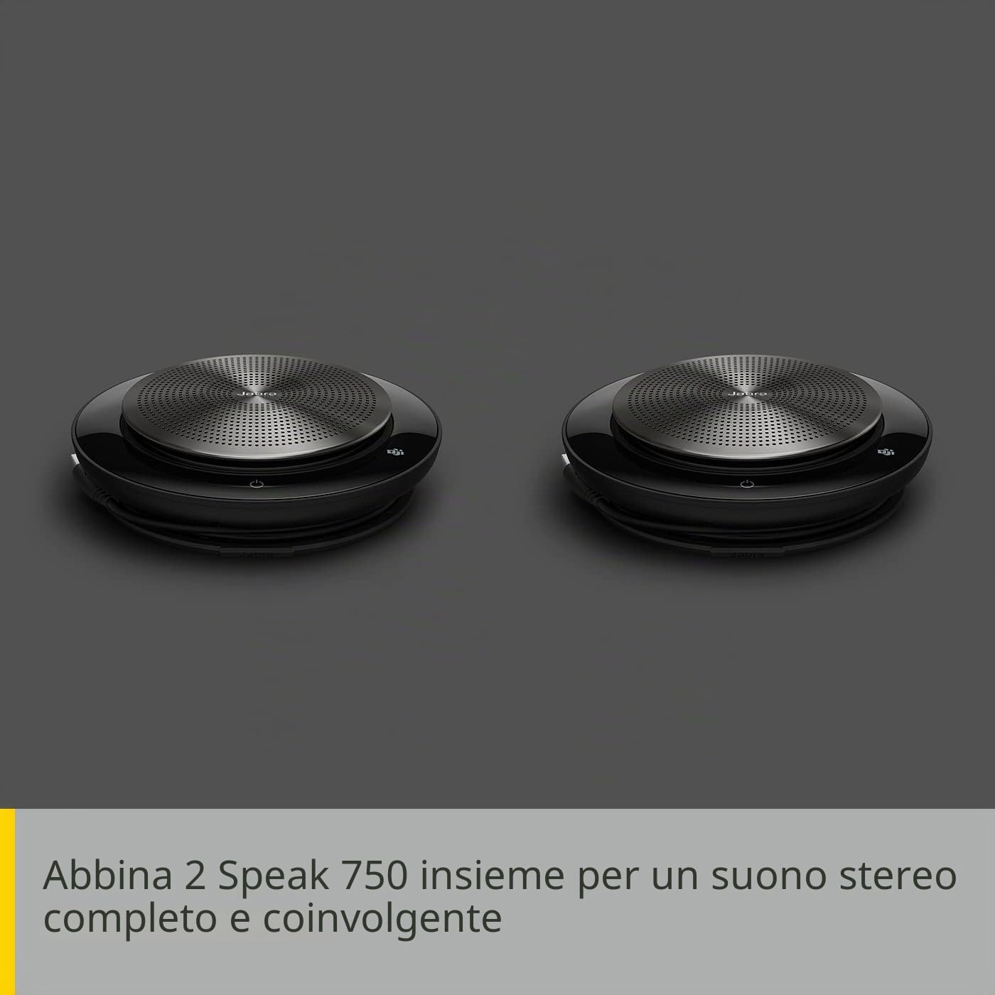 Jabra Speak 750 Speaker Phone – Altoparlante portatile certificato per conferenze unificate con adattatore Bluetooth e USB – Collegamento con laptop, smartphone e tablet (rinnovato)