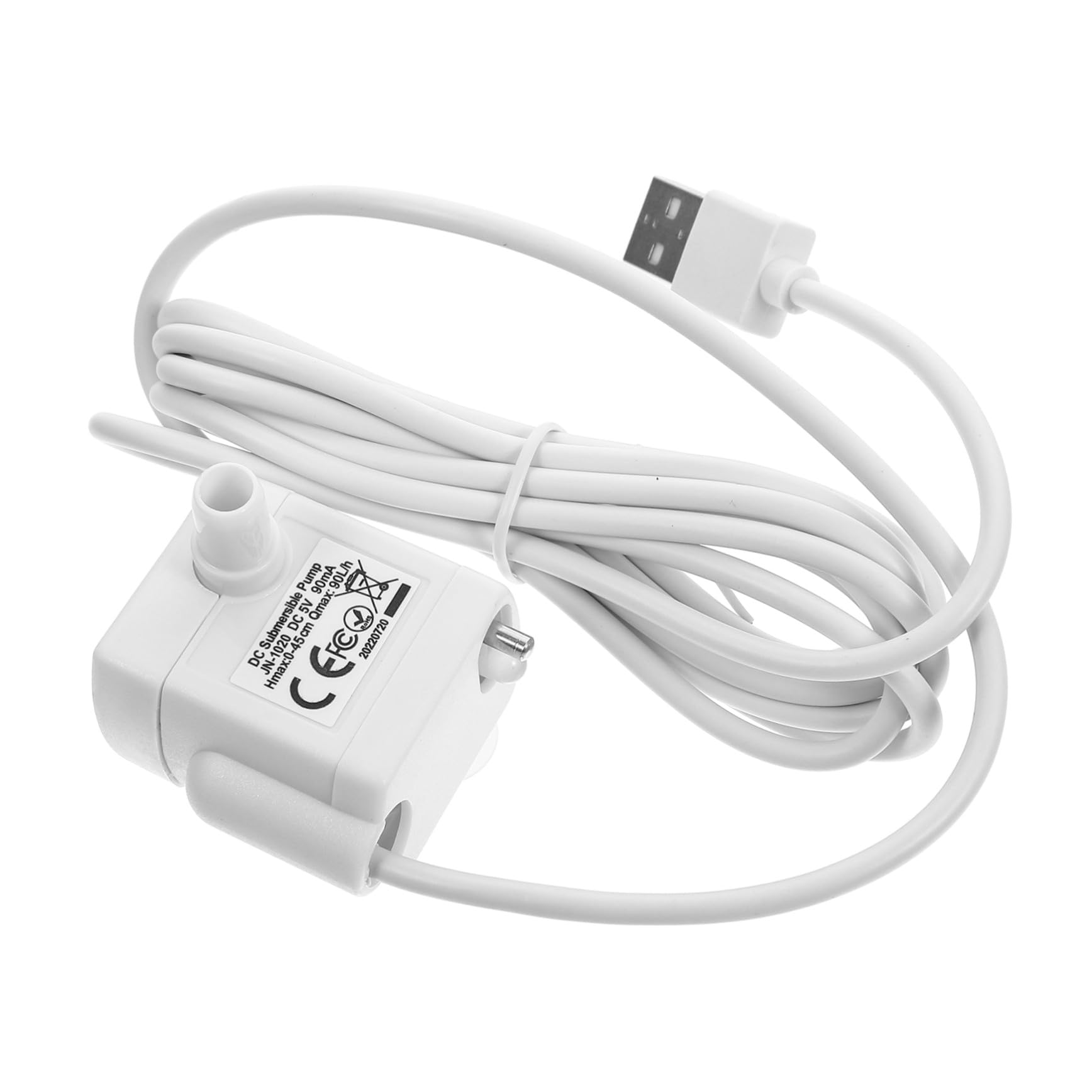 ORFOFE Bomba De Fuente para Mascotas Sumergible De 5v 1a Luz Led Antifunción Seco, Mini Bomba De Agua Ajustable para Bebedero De Gatos, Repuesto para Dispensador De Agua Doméstico