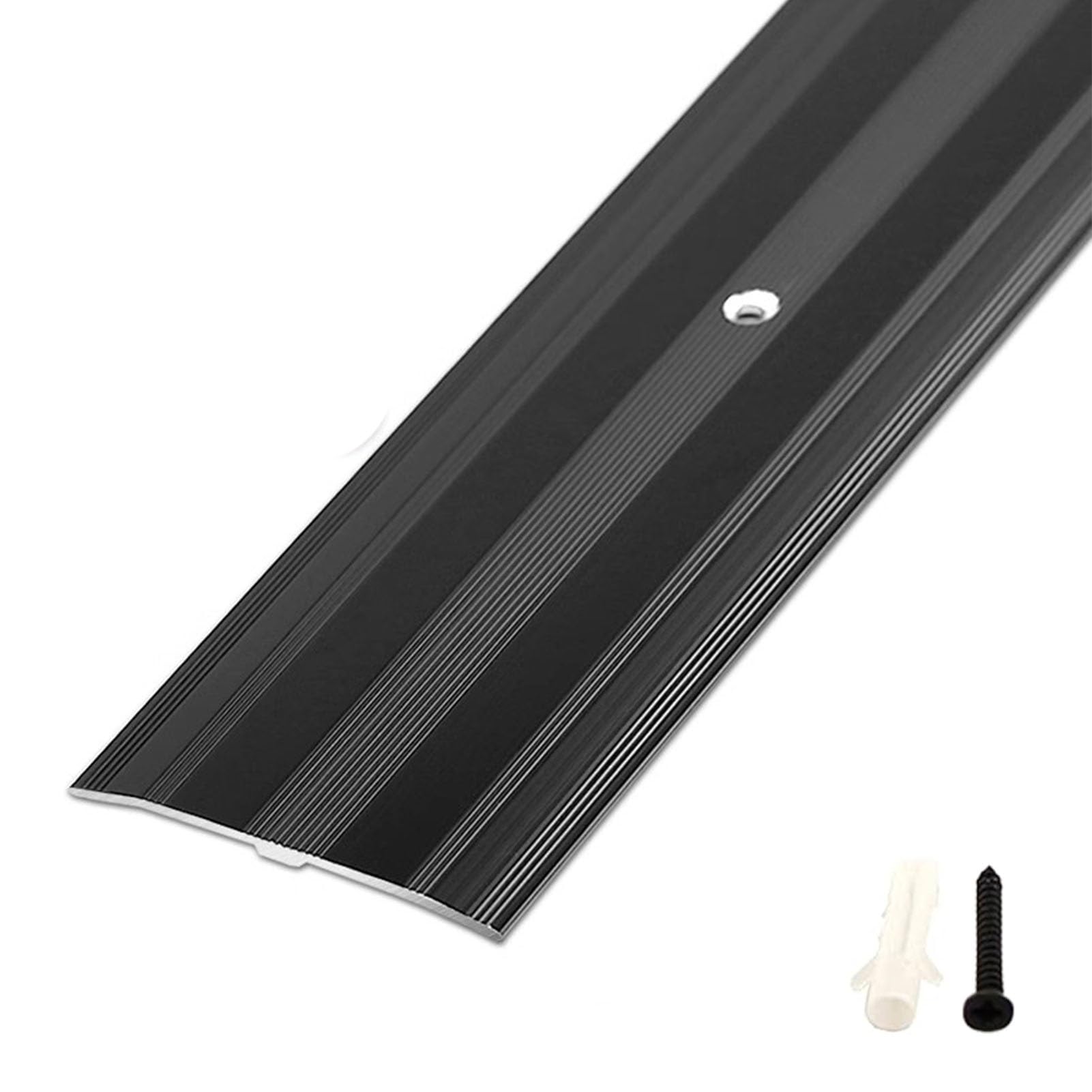 Profil Trat o szerokości 6 cm ze śrubami, czarny, 140 cm (55 1/8") do nierównych podłóg, listwa progowa do bezszwowych flo solutów