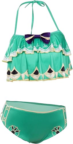 Alleyon Genshin Impact - Traje de baño para mujer, traje de baño Hu Tao Venti Kazuha Scaramouche Anime Bikini Cosplay