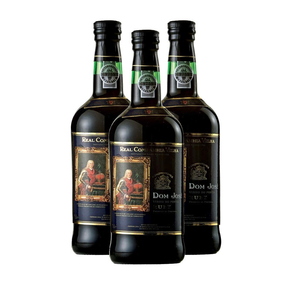 Vin de Porto Real Companhia Velha Dom José Ruby - Vin Fortifié - Lot de 3