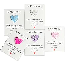 SCORYULE 5 Sets Pocket Hug Heart with Greeting Cards, Gift for Valentines Day, Long Distance Relationship, Keepsake Exchange Relationship Cards for Colleagues, Family