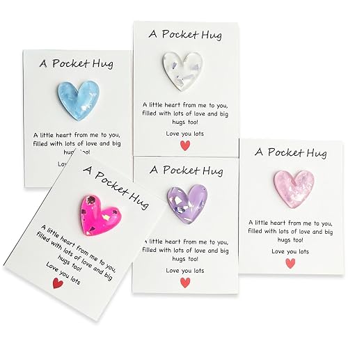 5 Sets Pocket Hug Heart with Greeting Cards for Valentines,