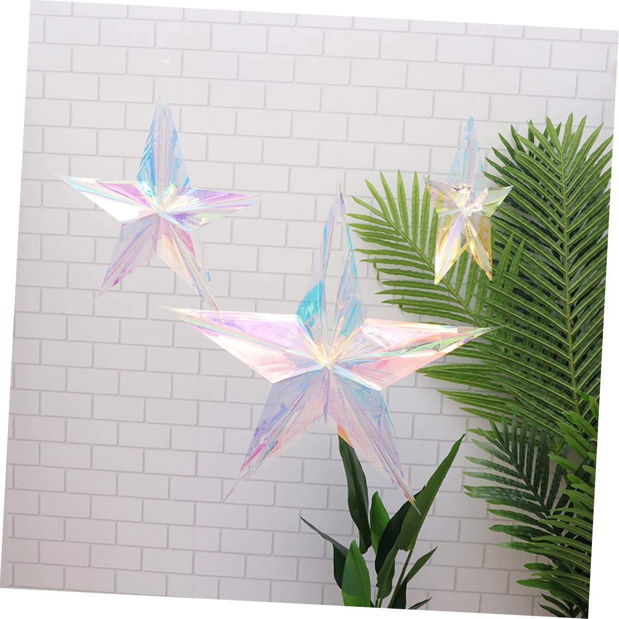 PRETYZOOM 12 Pz ciondolo decorativo stella glitterata ciondolo natalizio decorazioni natalizie per albero addobbi natalizi per albero ornamento da appendere per feste forniture per feste pvc