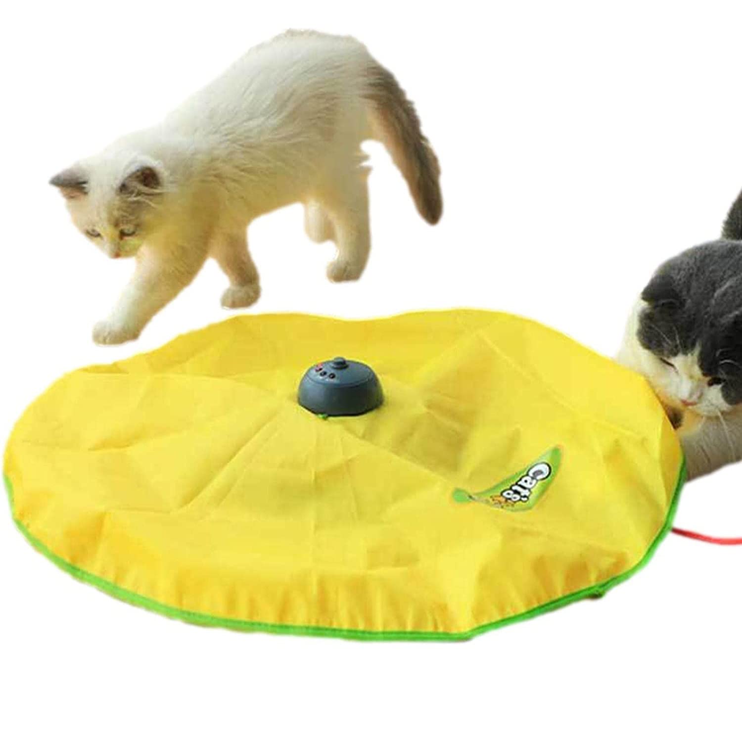 Automatic Variable Speed Teaser Cat Toy - Electric Cat Toy 4 Mode Battery Powered Turntable Interactive Game Realistic Prey Movement
