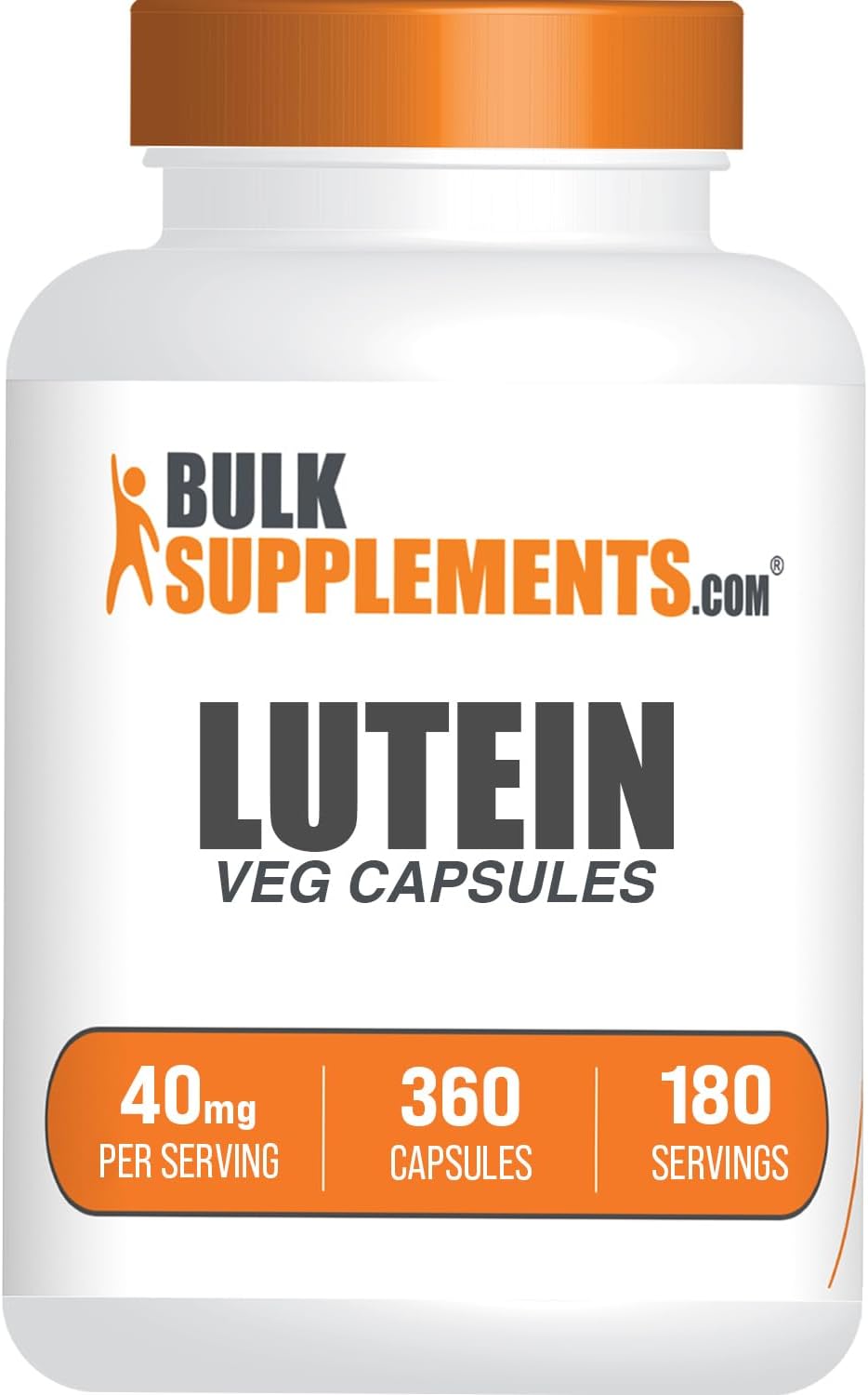 BulkSupplements.com Lutein Capsules - Eye Vitamins, Antioxidant Source - Gluten Free, 2 Capsules per Serving, 40mg Serving, 360 Count (Pack of 1)
