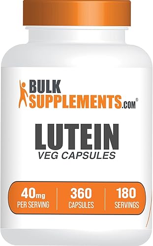 BulkSupplements. Com Cápsulas de luteína  Vitaminas para los ojos, fuente antioxidante  Sin gluten, 2 cápsulas por porción, 360 unidades (paquete de