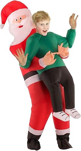 Morph Inflatable Santa Costume for Kids Blow Up Santa Suit Kids Funny Inflatable Christmas Costume for Boys Girls