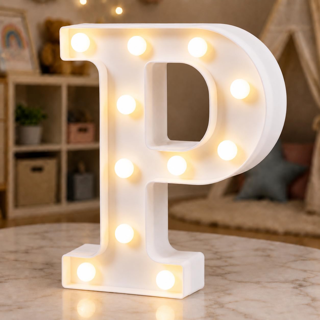 HXWEIYE Light Up Letters P, 8.58 Inch Battery Opearted, 11 LEDs