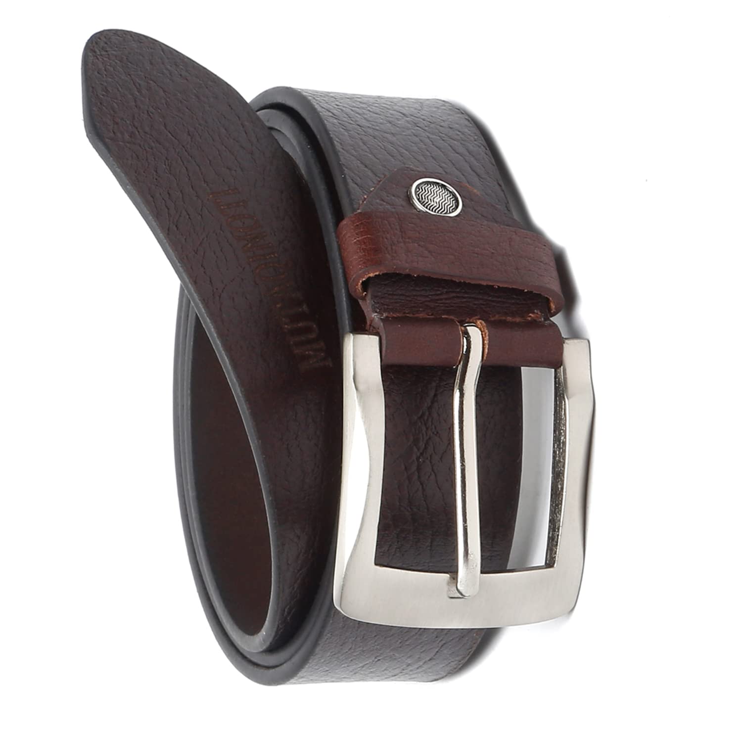 mutaqinoti Men's Brown Genuine Leather Belt 1.5 inch (40mm) Handmade Casual Style Waist Strap with Chrome Buckle Belt for Men Gents Boys (CAOSSHBB)-picture-11