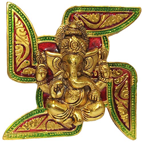 Tenture murale Ganesha Sathiya en métal déco indienne colorée