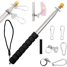 Portable Handheld Flag Pole for Carrying,6.56Ft Telescopic Handheld Flagpoles with Flagpole Clamp and Clip Kit, Telescoping Teaching Pointer Stick Extendable Tour Guide Flag Pole for 3x5 Flag