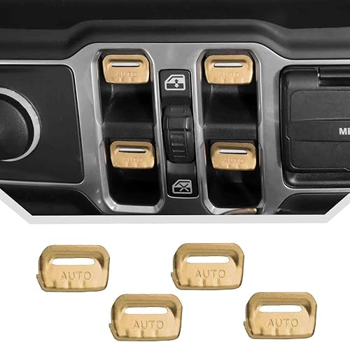Vista 11 de 4 piezas de cubiertas de botones de interruptores de ventanilla con moldura, accesorios de interior para Jeep Wrangler JL JLU Gladiator JT 2018-2024