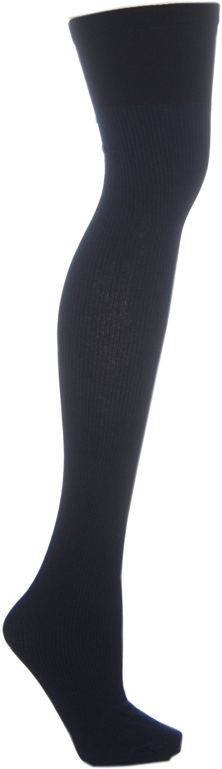 Cosyfeet Women's Navy Extra Roomy Softhold® Warm Ribbed Hold‑Ups 80 Denier - One Size Fits All