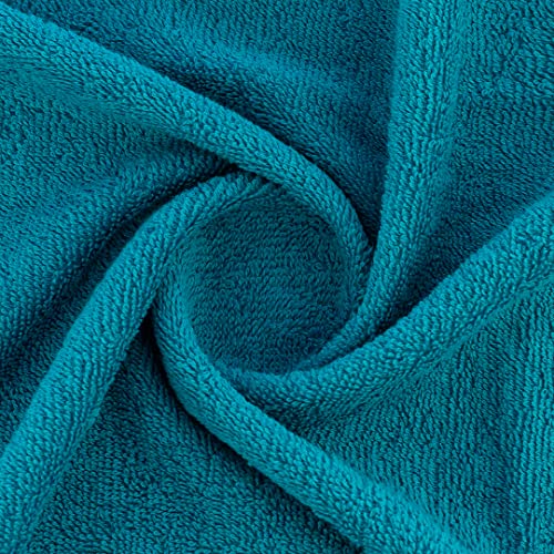 Image of Casa Copenhagen, Germany Design - He & She Super Soft Collection 2 Pieces 100% Cotton Large Bath Towel (Size : 70 x 140 cm) - Teal & Pink