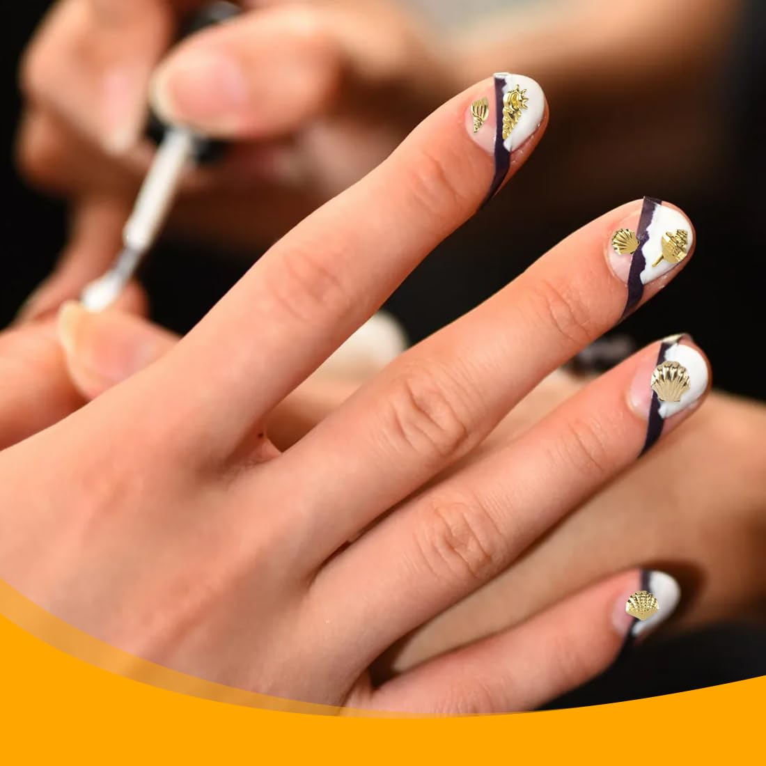 CPJJ Bijoux Ongles - Lot de Nail Art, Décoration Ongles, Strass Ongle (Or)