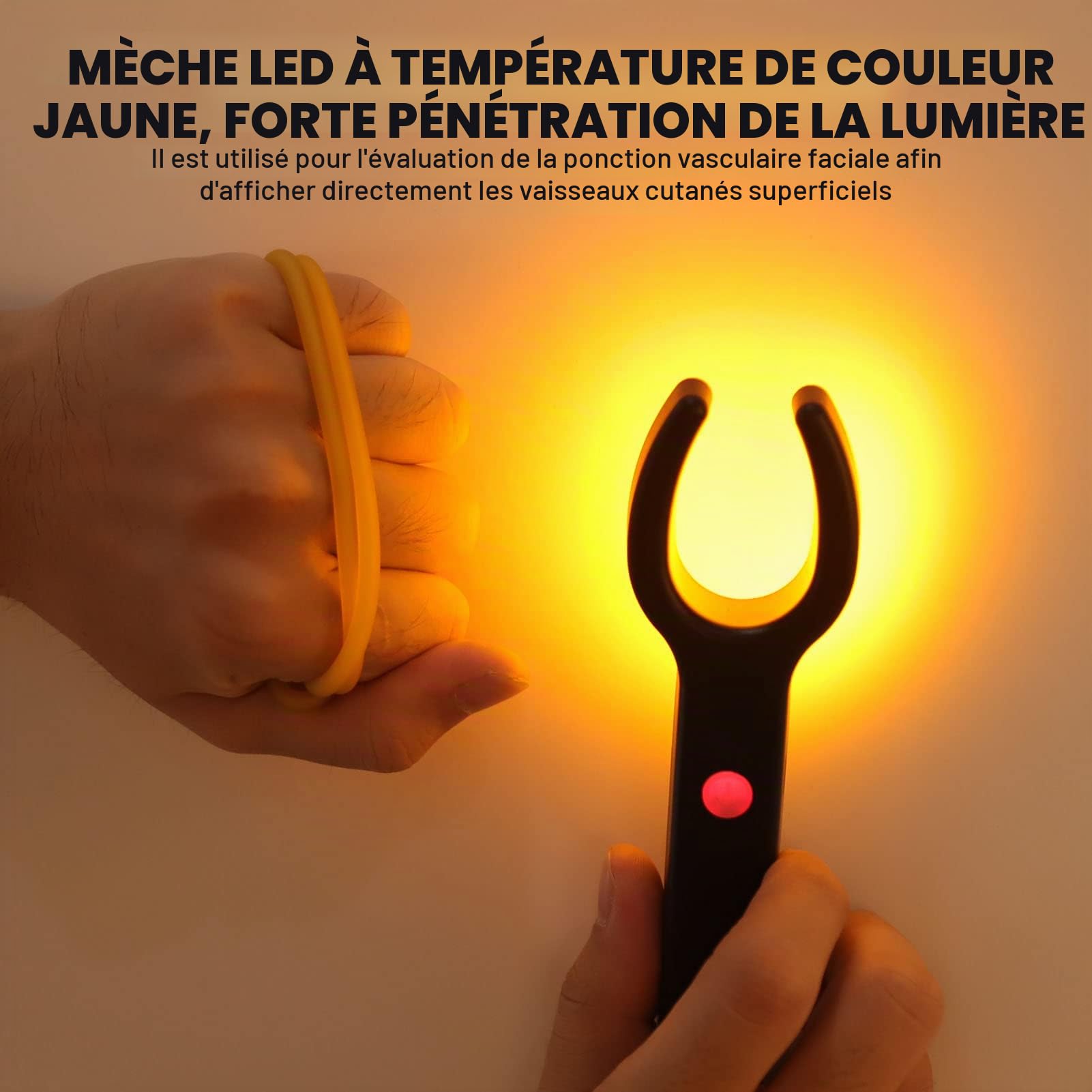 Détecteur de veines USB avec garrot pour accès IV, phlébotomie, localisateur de veines vasculaire pour hôpital, médecin, infirmière