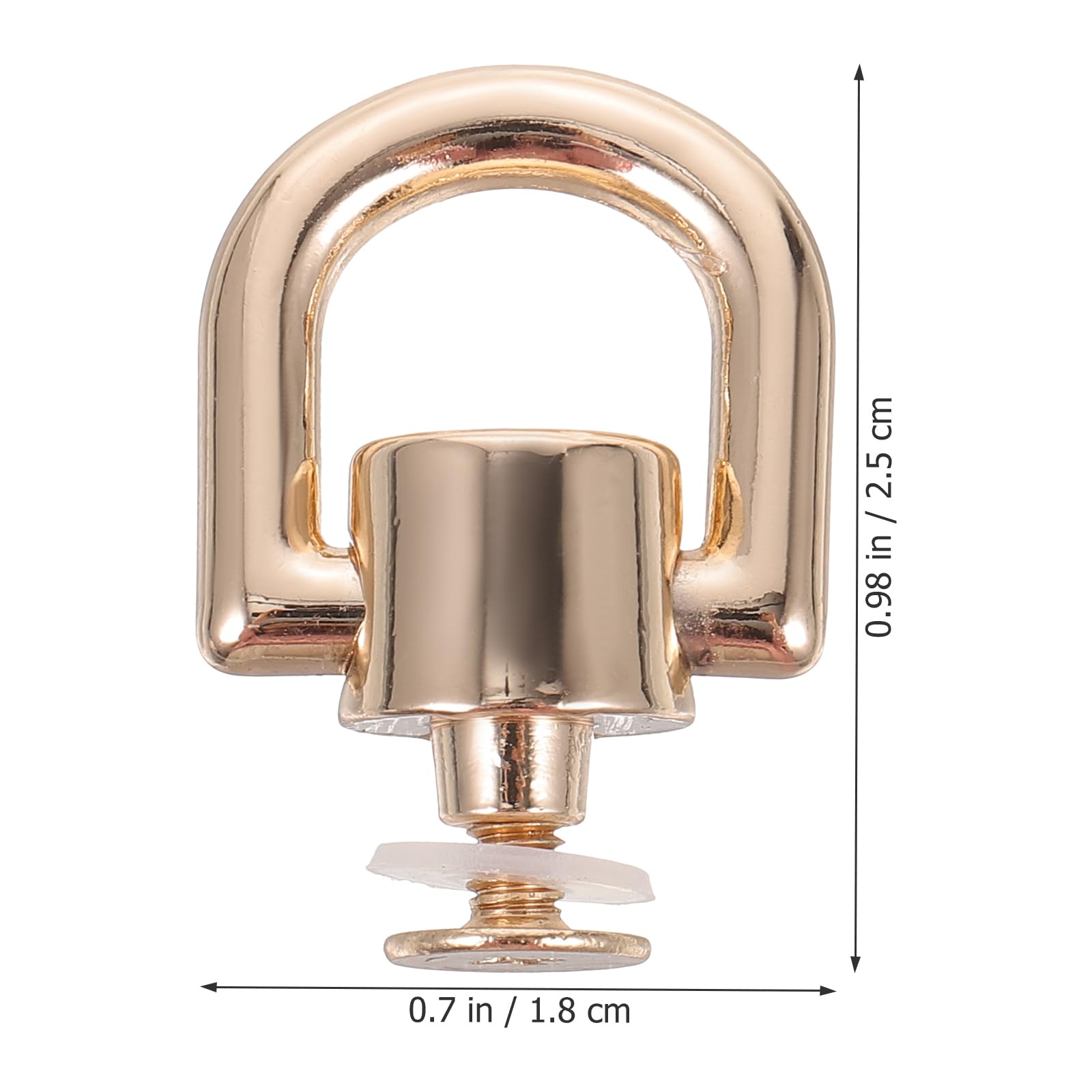 4Pcs Rotatable D Rings with Rivets for DIY Leather Handbag Hardware Zinc Alloy Bag Fasteners - Image 3