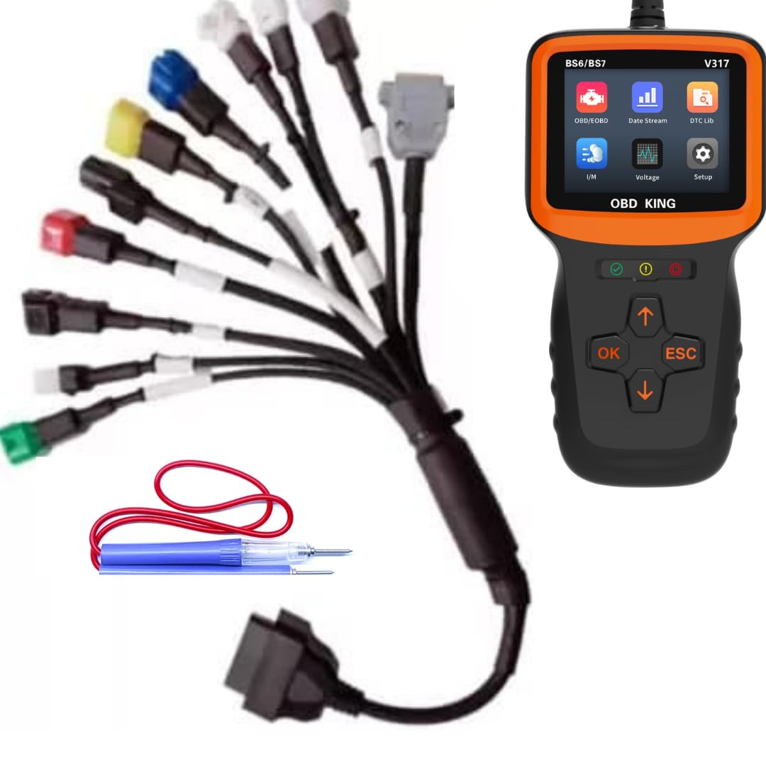 Xsentuals V317 Bs6 /Bs7 obd2 Scanner for Bike + 11 Cord Cable Amazon